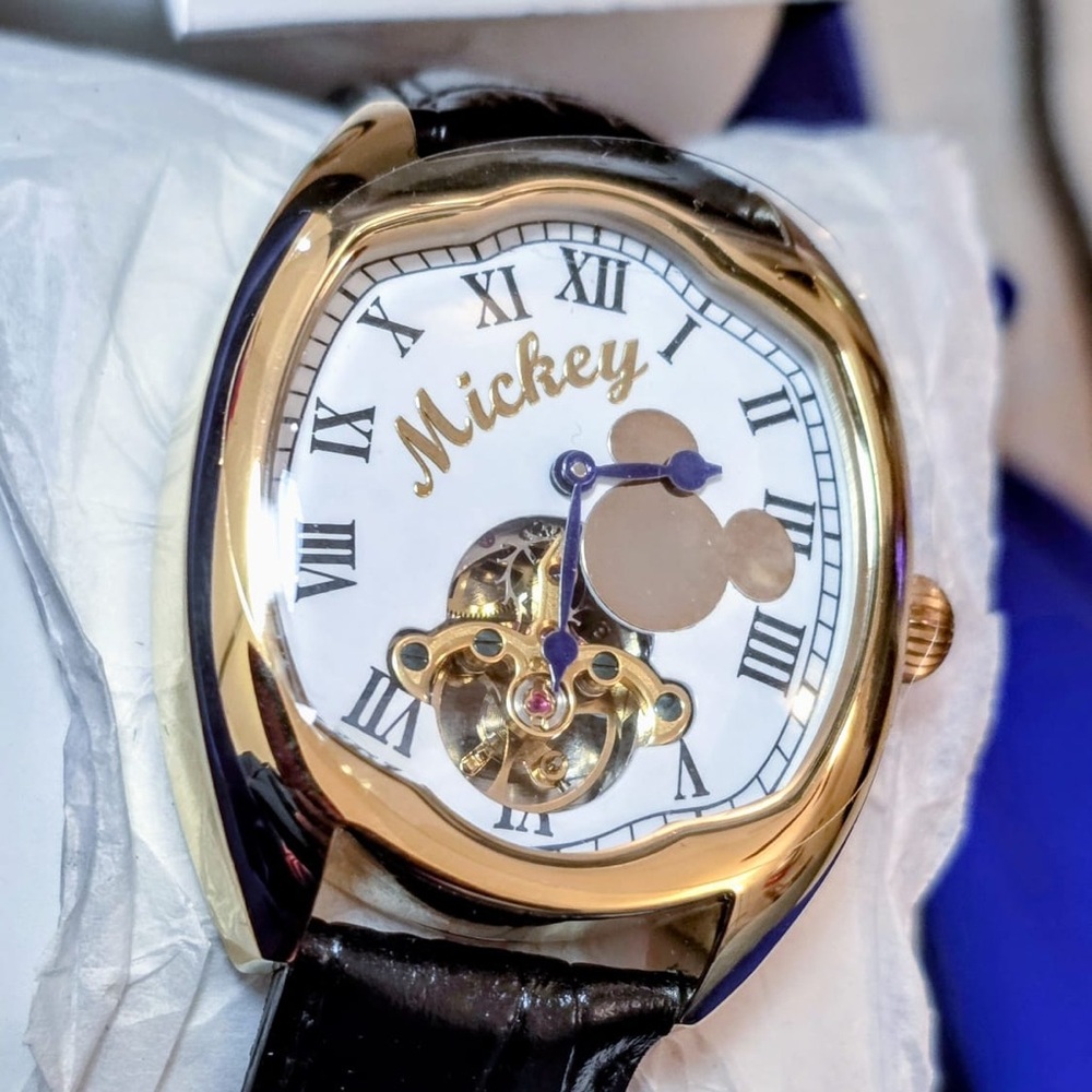 Disney Mickey Automatic Skeleton Dial Mens Watch New